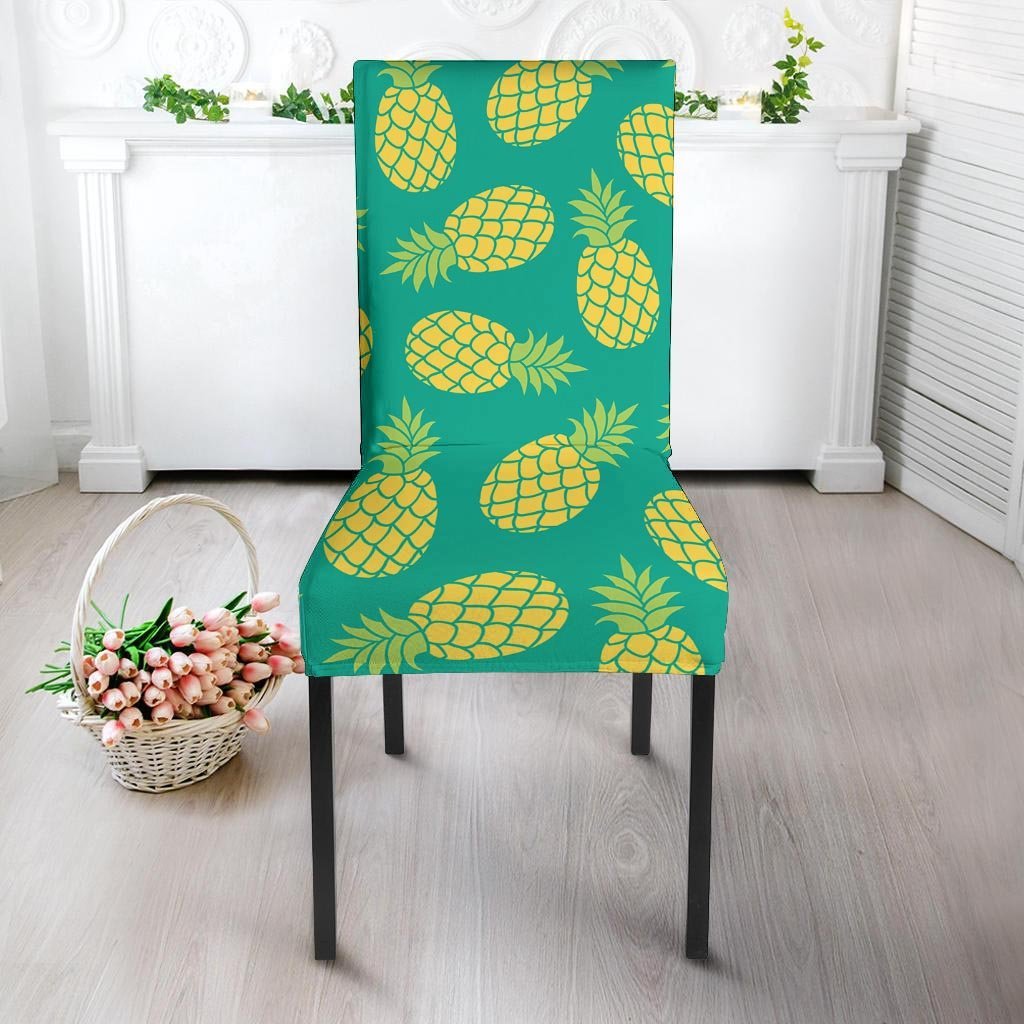 Green Pineapple Print Chair Cover-grizzshop