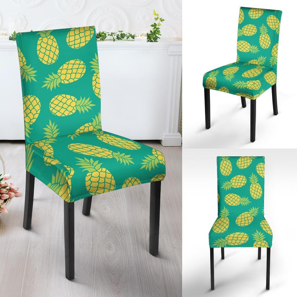 Green Pineapple Print Chair Cover-grizzshop