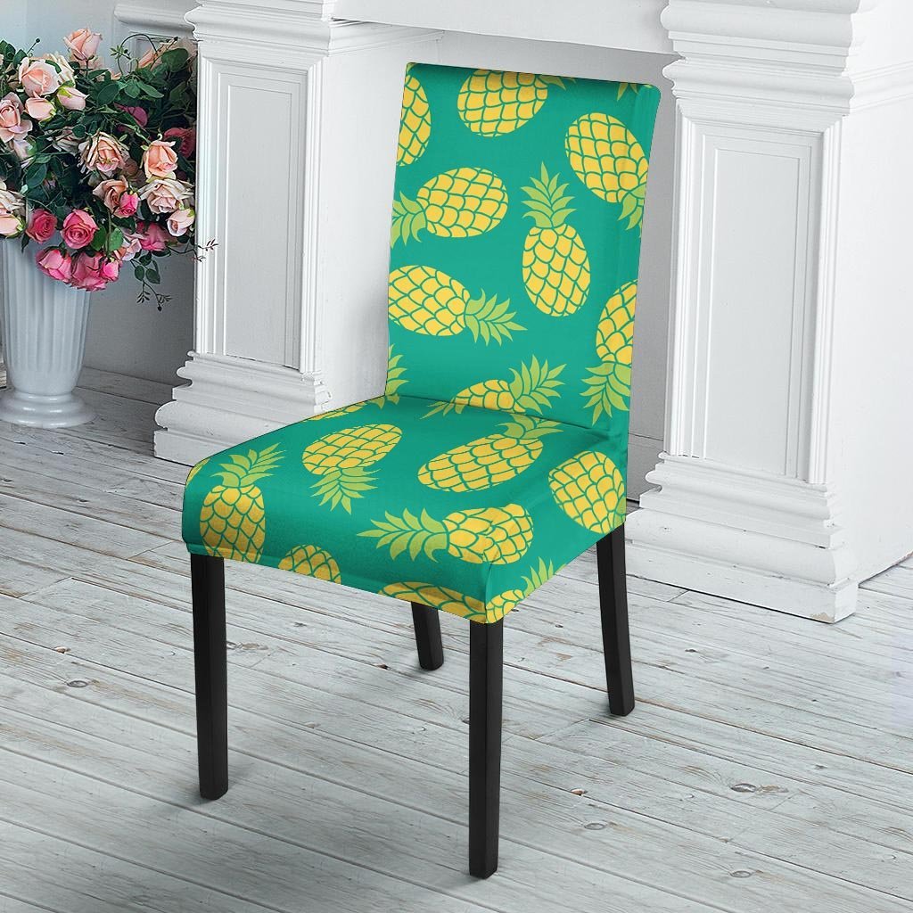 Green Pineapple Print Chair Cover-grizzshop