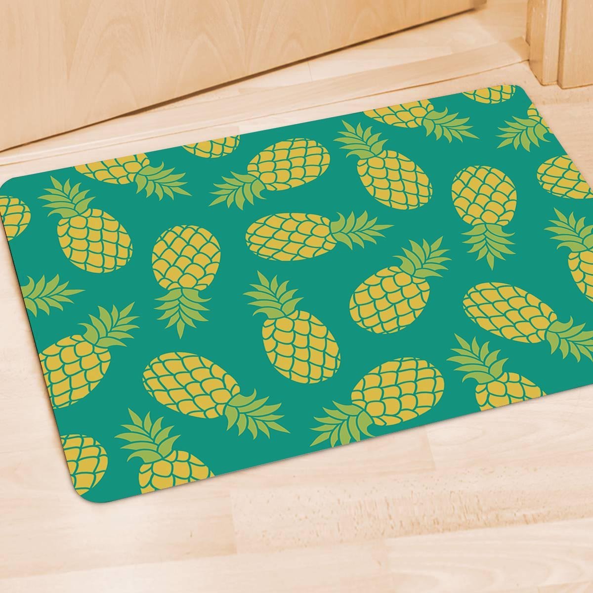 Green Pineapple Print Door Mat-grizzshop