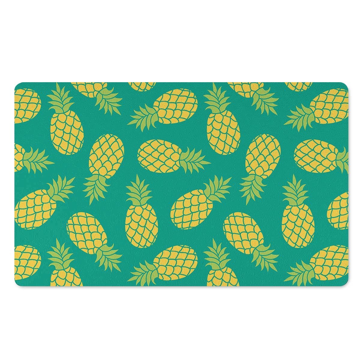 Green Pineapple Print Door Mat-grizzshop