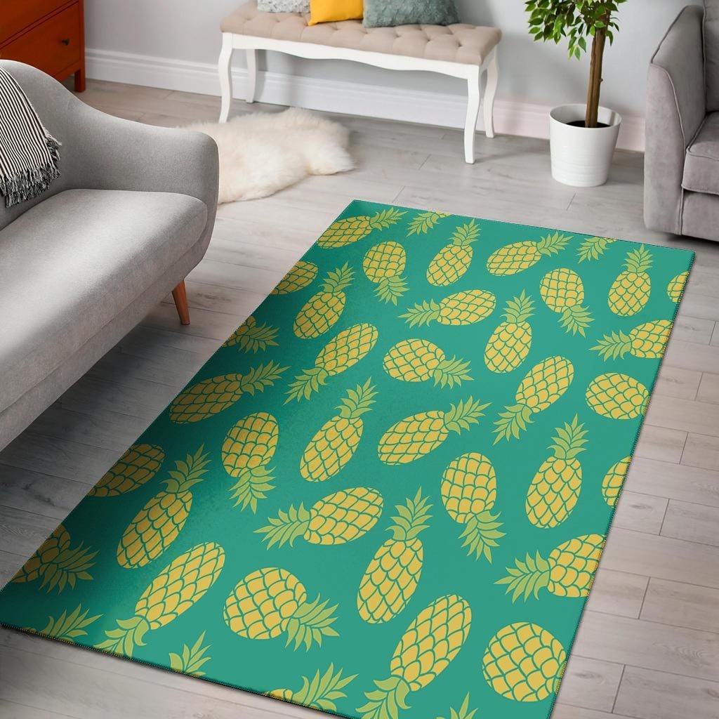 Green Pineapple Print Floor Mat-grizzshop