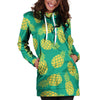 Green Pineapple Print Hoodie Dress-grizzshop