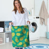 Green Pineapple Print Laundry Basket-grizzshop