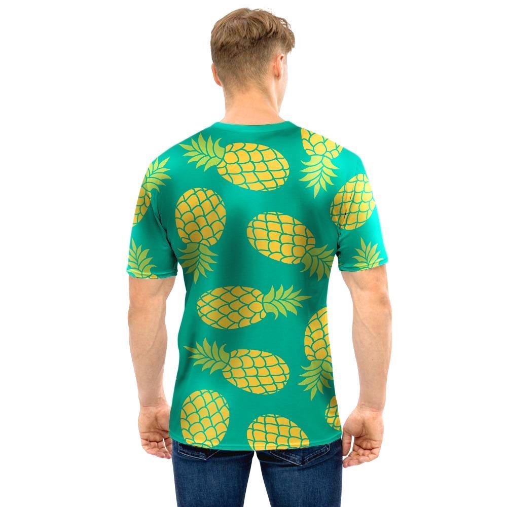 Green Pineapple Print Men T Shirt-grizzshop