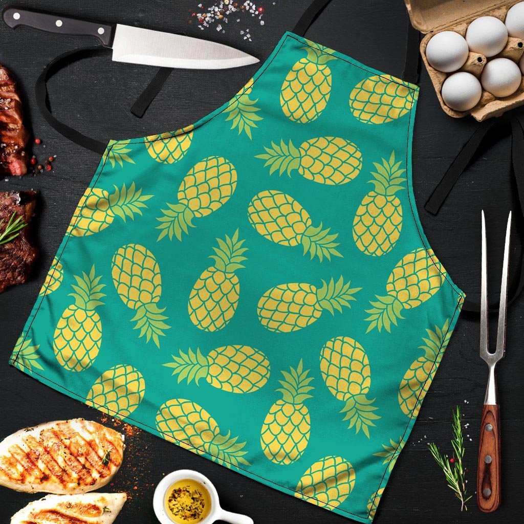 Green Pineapple Print Men's Apron-grizzshop