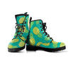 Green Pineapple Print Men's Boots-grizzshop