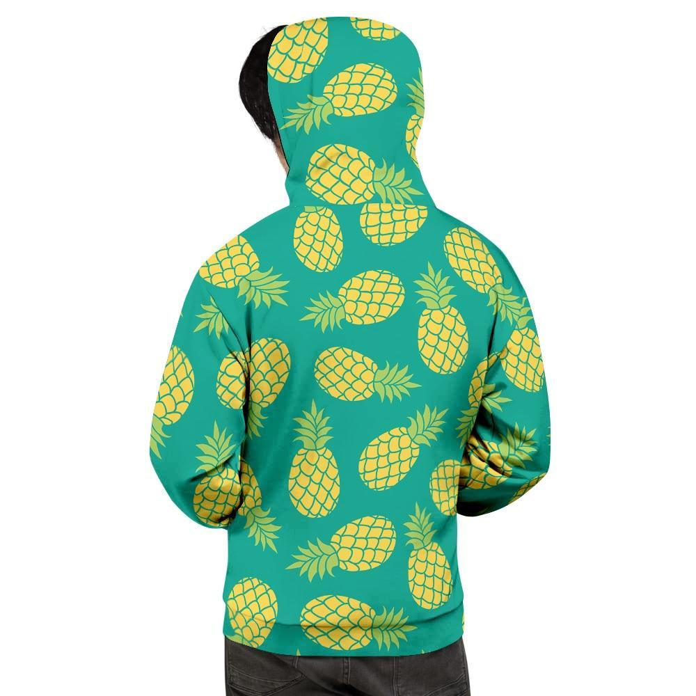 Green Pineapple Print Men's Hoodie-grizzshop