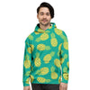 Green Pineapple Print Men's Hoodie-grizzshop