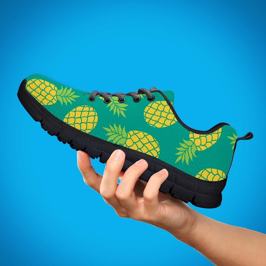 Green Pineapple Print Men's Sneakers-grizzshop