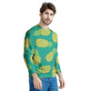 Green Pineapple Print Men's Sweatshirt-grizzshop