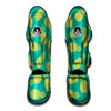 Green Pineapple Print Muay Thai Shin Guard-grizzshop