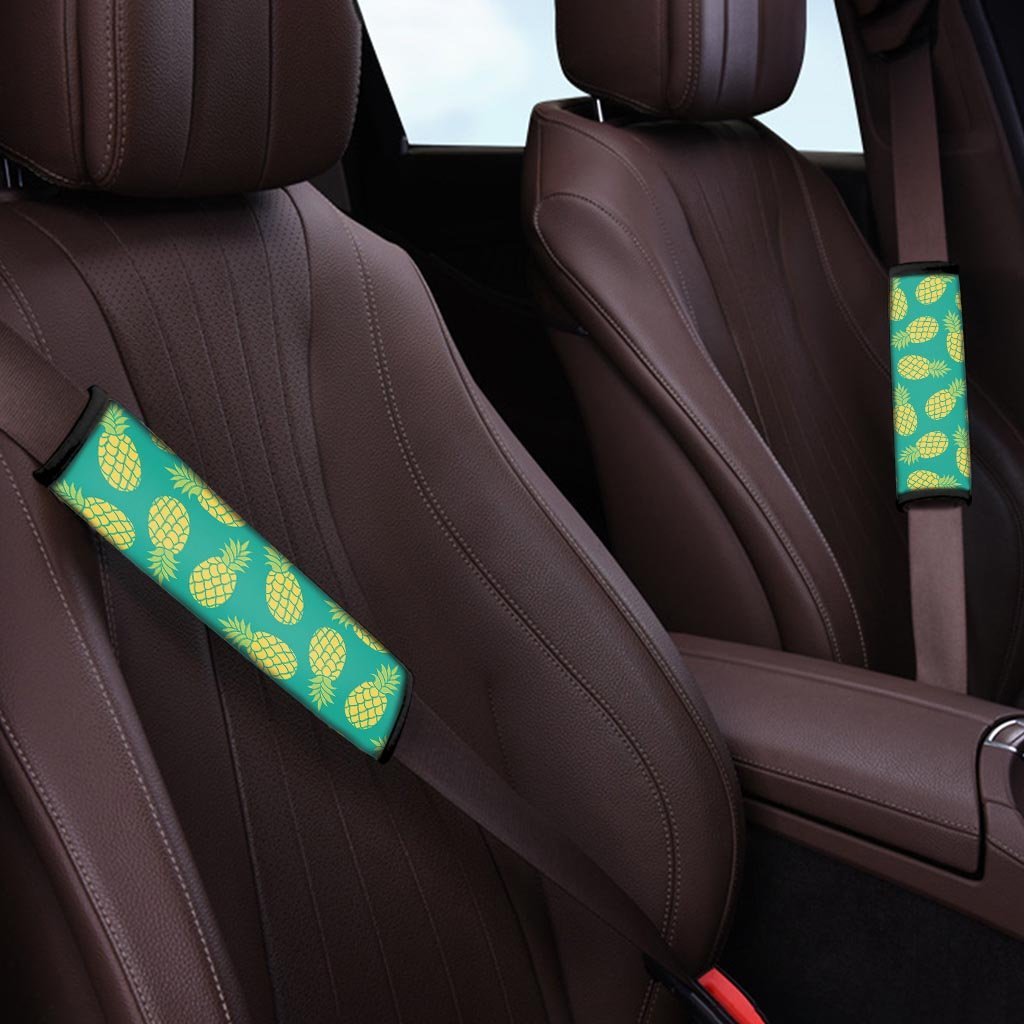 Green Pineapple Print Seat Belt Cover-grizzshop