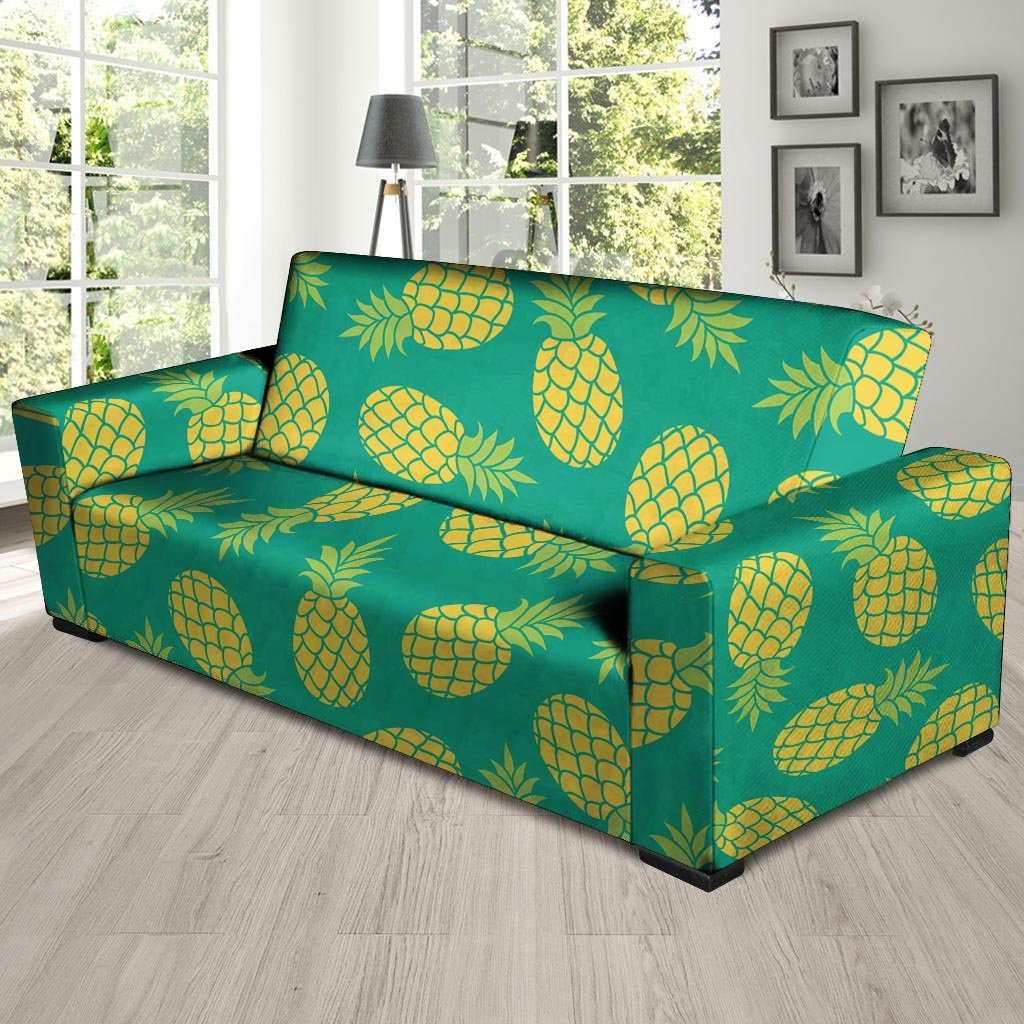 Green Pineapple Print Sofa Cover-grizzshop