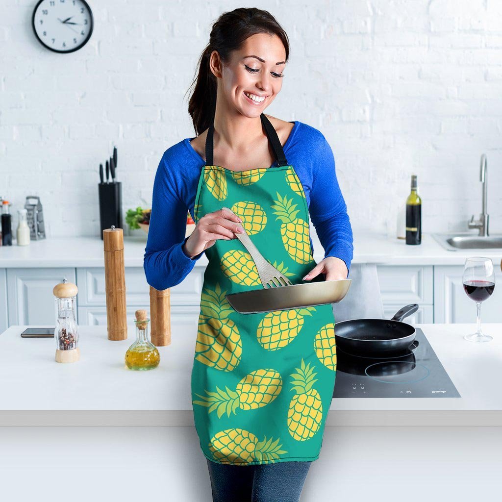 Green Pineapple Print Women's Apron-grizzshop
