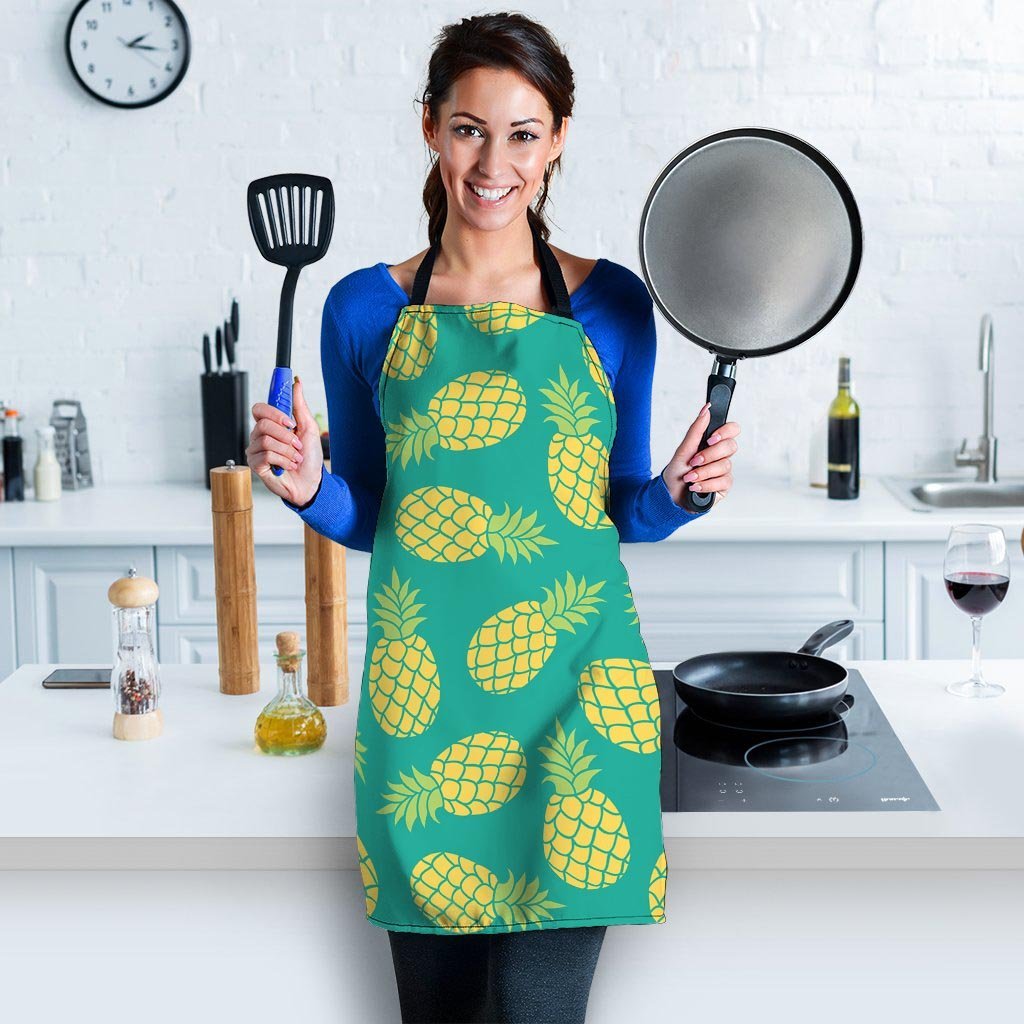 Green Pineapple Print Women's Apron-grizzshop