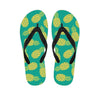 Green Pineapple Print Women's Flip Flops-grizzshop