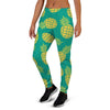 Green Pineapple Print Women's Joggers-grizzshop