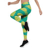 Green Pineapple Print Women's Leggings-grizzshop