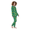 Green Pineapple Print Women's Pajamas-grizzshop