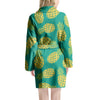 Green Pineapple Print Women's Robe-grizzshop