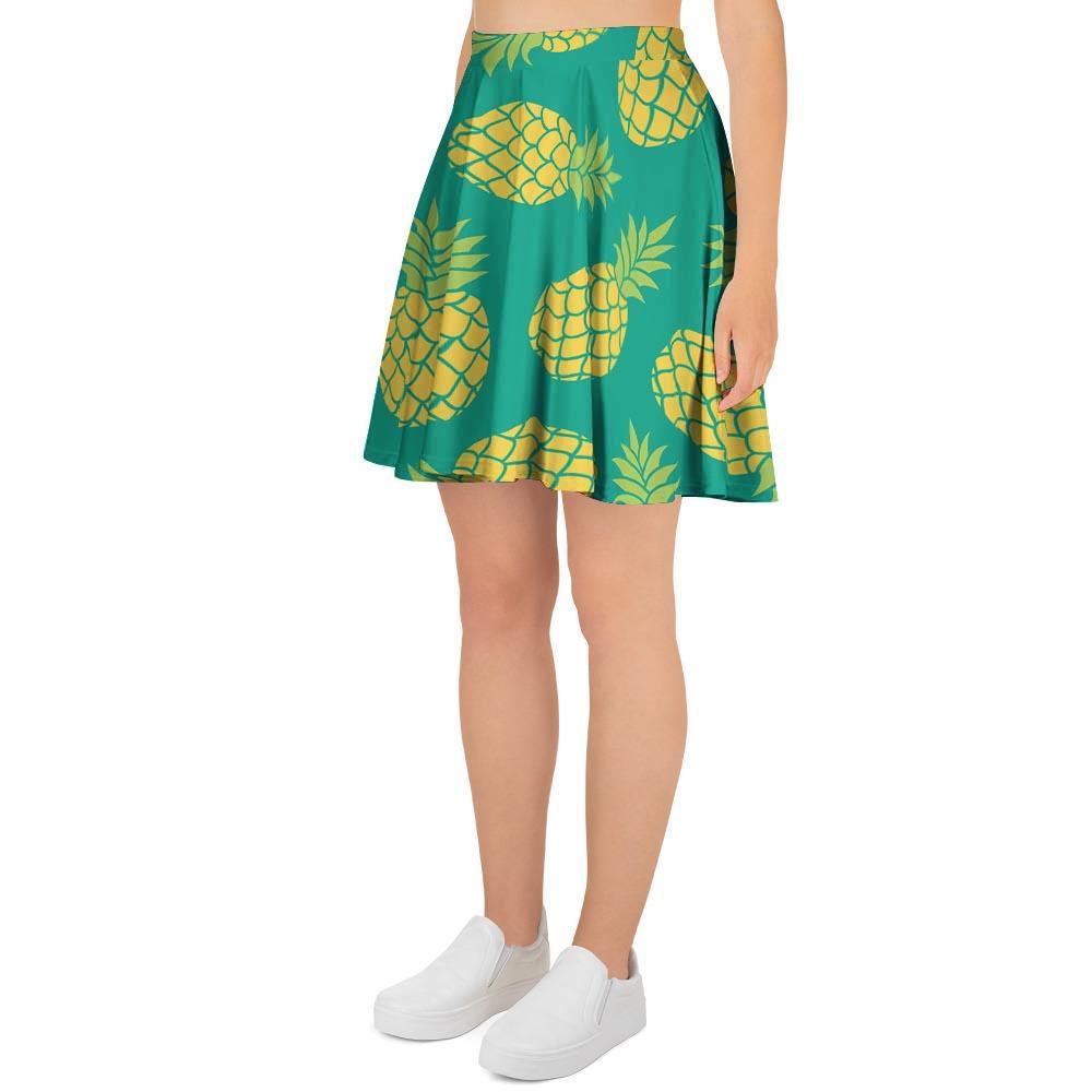 Green Pineapple Print Women's Skirt-grizzshop