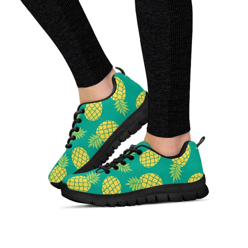 Green Pineapple Print Women's Sneakers-grizzshop