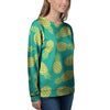 Green Pineapple Print Women's Sweatshirt-grizzshop