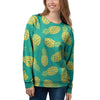 Green Pineapple Print Women's Sweatshirt-grizzshop