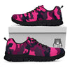 Green Pink And Black Camouflage Print Black Sneaker-grizzshop