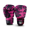 Green Pink And Black Camouflage Print Boxing Gloves-grizzshop