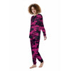 Green Pink And Black Camouflage Print Women's Pajamas-grizzshop