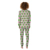 Green Pink And White Argyle Print Pattern Women's Pajamas-grizzshop