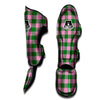 Green Pink And White Tartan Print Pattern Muay Thai Shin Guards-grizzshop