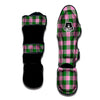 Green Pink And White Tartan Print Pattern Muay Thai Shin Guards-grizzshop