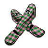 Green Pink And White Tartan Print Pattern Muay Thai Shin Guards-grizzshop