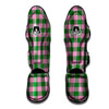 Green Pink And White Tartan Print Pattern Muay Thai Shin Guards-grizzshop