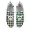 Green Pink And White Tartan Print Pattern White Athletic Shoes-grizzshop