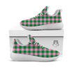 Green Pink And White Tartan Print Pattern White Athletic Shoes-grizzshop