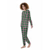 Green Pink And White Tartan Print Pattern Women's Pajamas-grizzshop