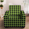 Green Plaid Armchair Cover-grizzshop