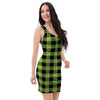 Green Plaid Bodycon Dress-grizzshop