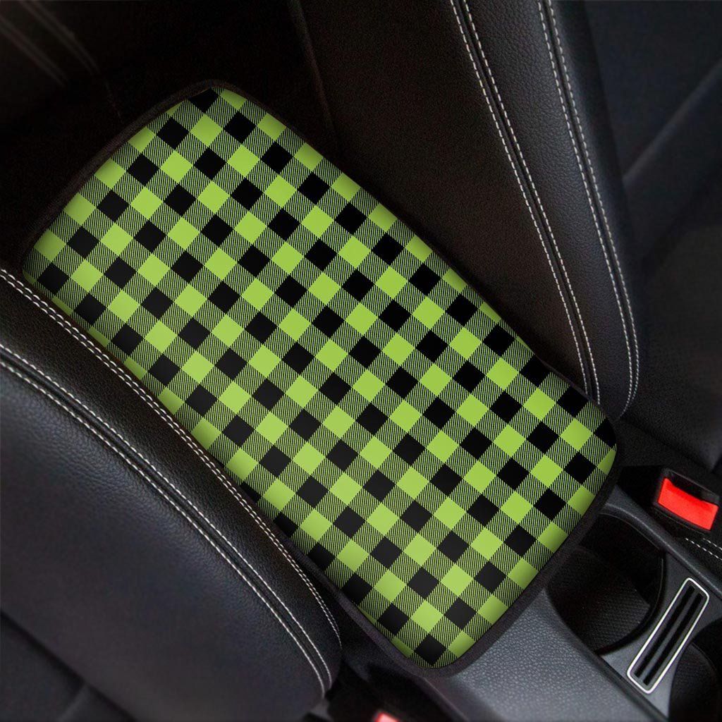 Green Plaid Car Console Cover-grizzshop