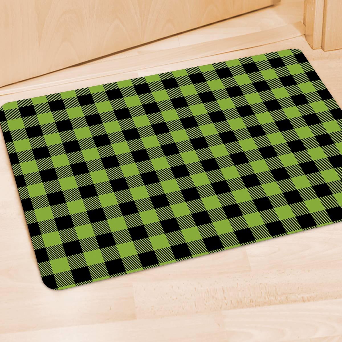 Green Plaid Door Mat-grizzshop