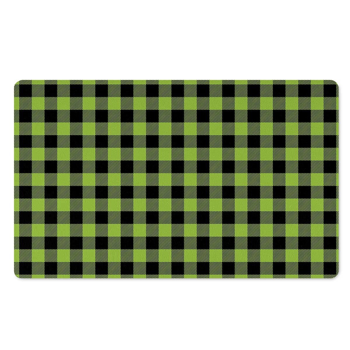 Green Plaid Door Mat-grizzshop