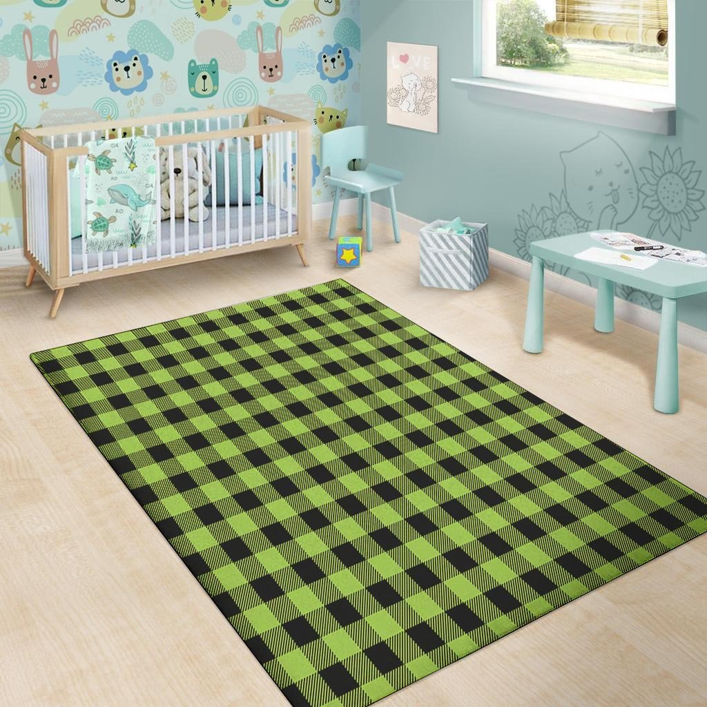 Green Plaid Floor Mat-grizzshop