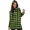 Green Plaid Hoodie Dress-grizzshop