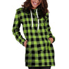 Green Plaid Hoodie Dress-grizzshop