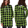 Green Plaid Hoodie Dress-grizzshop