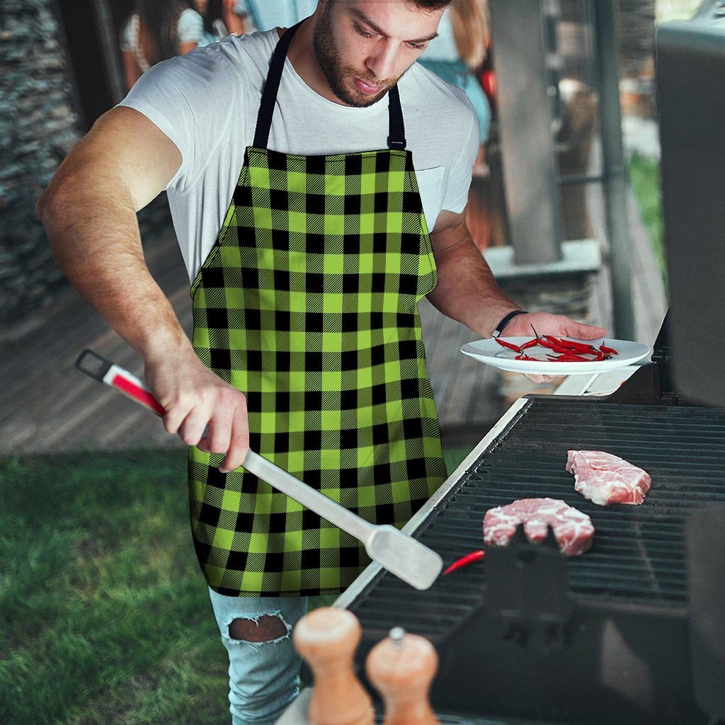 Green Plaid Men's Apron-grizzshop